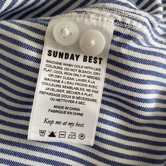 Sunday Best Blue Stipes ButtonDown Shirt - Picture 2 of 3